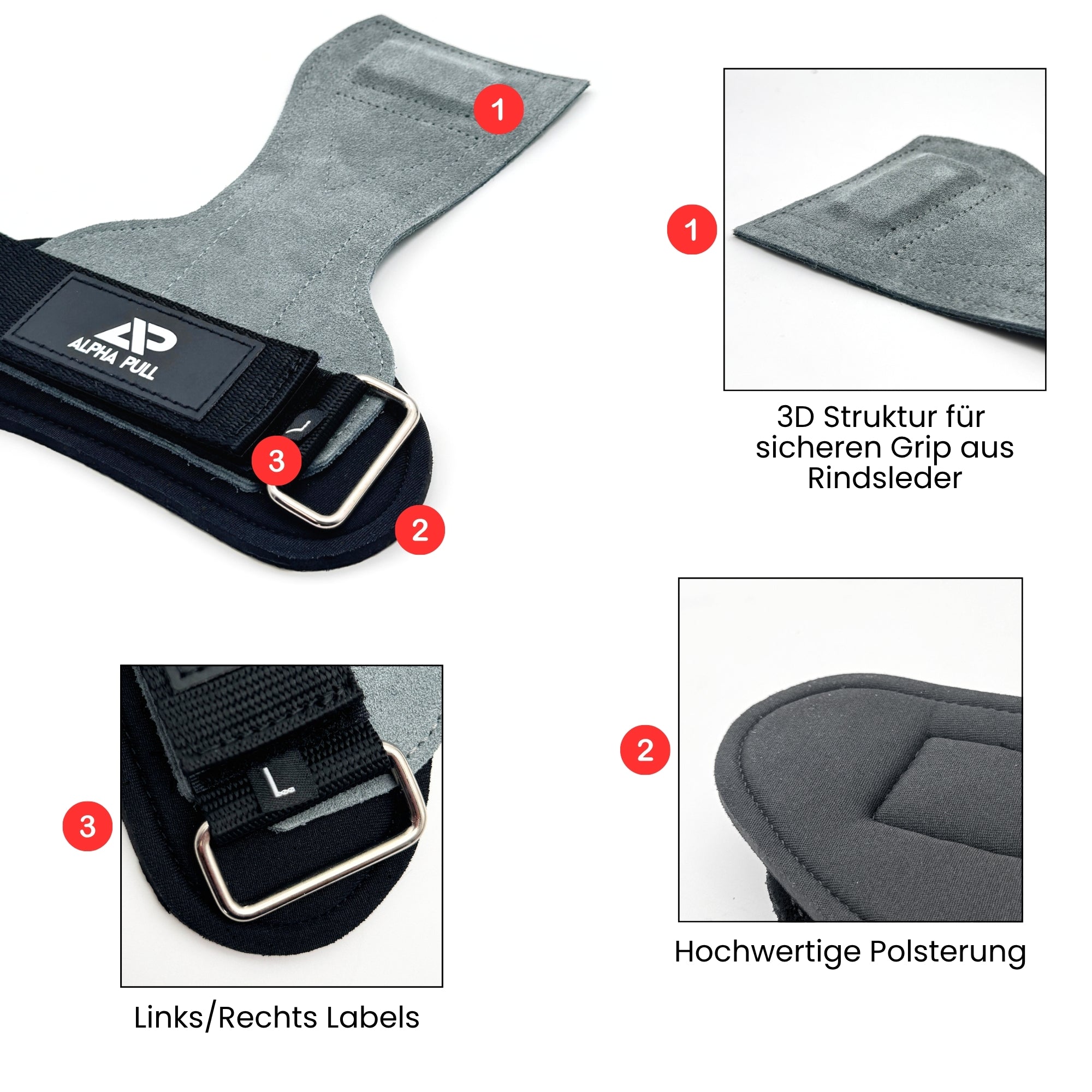ALPHA PULL® Elite Zughilfen mit Leder-Pad
