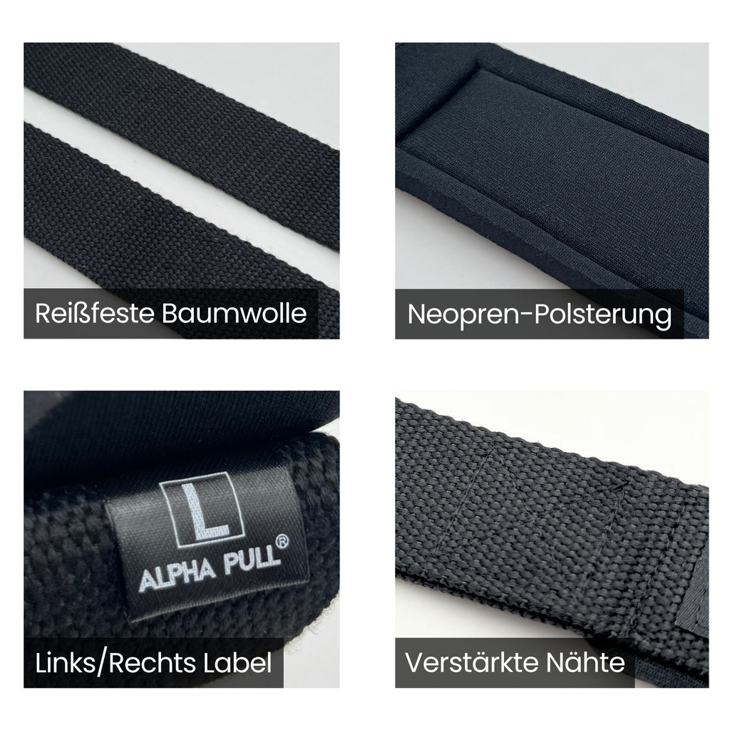 ALPHA PULL® Zughilfen gepolstert für Krafttraining